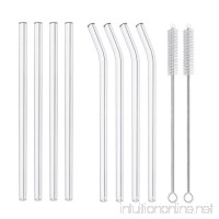 Reusable Glass Smoothie Straws  Iuhan Drinking Straws 9.84" x 10mm Glass Straws Healthy Eco Friendly Reusable Straw Perfect for Smoothie  Milkshakes  Pack of 10 with 2 Cleaning Brush (Clear) - B07FFQ1N8W